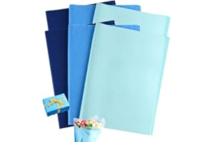 120 Fogli di Carta Velina Blu, XCOZU Carta da Regalo di Compleanno, Carta da Regalo Avvolgente per Natale, Matrimonio, Fiori Imballaggio, Decorazioni per Feste(3 colori)