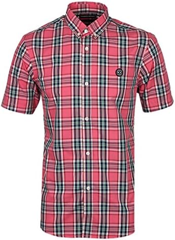 Marshall Artist Pink Check Short Sleeved Madras Shirt-MEDIUM