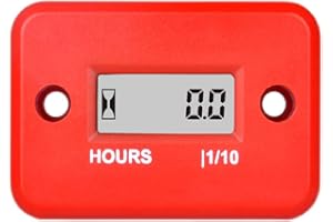 RunLeader Contaore digitale induttivo,contaore di manutenzione per guida tosaerba Trattore Spaccalegna Barca Motore fuoribordo Generatore marino di inverter ATV Moto da motoslitta (HM006A-RE)