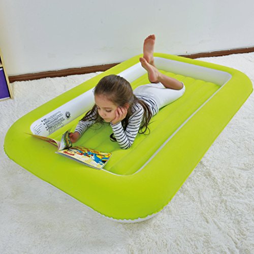 Jilong Easigo Kids Safety Bed – Luftbett für Kinder mit erhöhtem Rand und Velours Liegefläche 152x89x17,5cm - 5