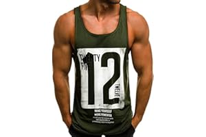 HOTCAT Herren Tank Top Muskelshirt mit Print Unterhemden Ärmellos Weste Fashion Streetstyle Sommer Muscle Shirt