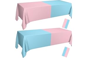 PTECDROTS 2 tovaglie per rivelare il genere, decorazioni per la tavola rosa e blu, colori assortiti, rettangolari, per feste di baby shower, 130 x 214 cm