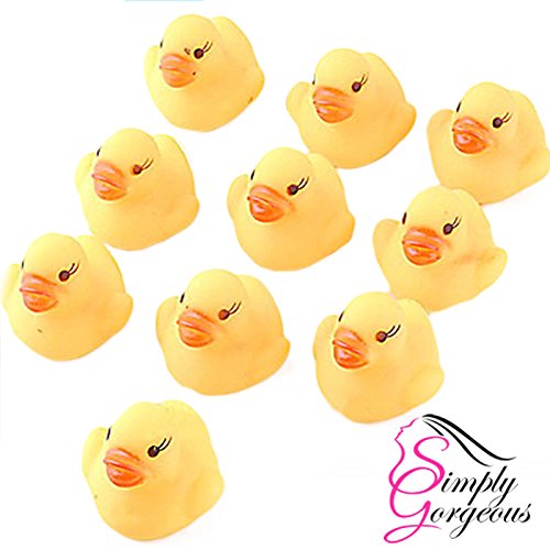 20 X Mini Yellow Bath time Squeaky Rubber Ducks