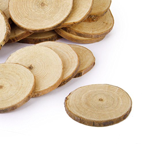 VORCOOL 20Stk 5-6CM Holz-Scheiben Runde Naturholzscheiben DIY Deko-Holz - 4