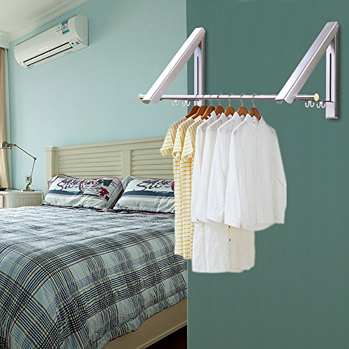 PUNICOK Kleiderhaken Klappbarer Kleiderhaken Wand-Garderobenhaken Garderobenhaken Wandhaken, Silber für Wohnzimmer, Bad, Schlafzimmer, Büro, Silber - 5