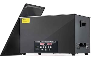 CREWORKS 30L Digital Ultrasonic Cleaning Machine with Degas and Gentle Mode, 600W Ultrasonic Cleaner Machine with Heater and Timer, Professional Ultrasound Cleaner for Glasses Auto Tool Machine Part