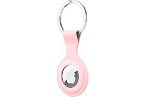 BOTTLE BEAT Silicone Protective AirTag Case for Apple AirTag with Keychain - Anti Fall, Scratch Resistant & Secure Fit AirTag Accessories - AirTag Keyring, AirTag Holder for Pet Collar, Luggage Backpack (Pink)