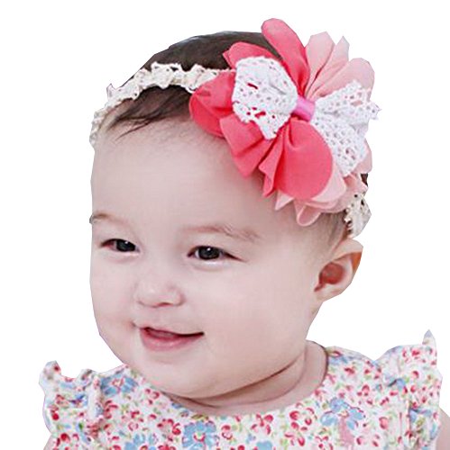 Set of 3 Beautiful Baby Girl Headband Cute Flower Toddler Accessory Pink&Red 1Y