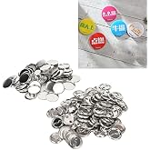 100 Sets Blank Button Making Supplies Round Badge Button Parts Metal Button Pin Badge Kit for Button Making Machine, (37mm)