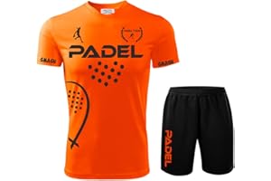 ZENA Kit Maglia Calzoncini Fluo Padel t-Shirt Paddle World Smash Tennis Gara