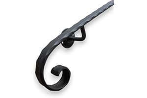 FERMEG Corrimano in Ferro Mod. Certosino - Lunghezze da 50 cm a 400 cm - adatto per l'arredamento della casa interno/esterno, sez.30x10 mm, Made in Italy (Nero Antracite, 250 cm)