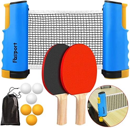 Red de Ping Pong para Mesa Ajustable Mesa,Palas de Ping Pong con Red y Pelotas,Sets de Juego Ping Pong con Red Extensible,2 Raquetas de Tenis de Mesa,6 Pelotas