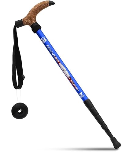 ATAAY Bastone da Passeggio per Anziani, Bastone in Alluminio Regolabile Pieghevole con Cerchio di Bloccaggio Fisso, Piede a 4 Fori con Un Piede, per Uomini e Donne con Peso da 5'5 a