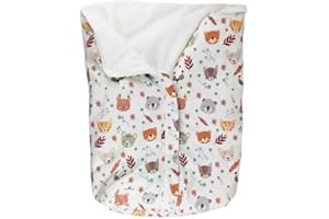 Cosamui Arrullo o Saco para Capazo Universal Bebé - Cálido y Suave, Ideal para Invierno y Entretiempo, Compatible - Jané - Inglesina -Bugaboo -Maxi Cosi (Animales del Bosque, 0-18 Meses, Invierno)
