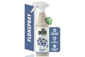 ‎ENVIRA Envira Flohspray für Wohnung & Möbel 500 ml - Hochwirksames Abwehrspray gegen Flöhe - Flohmittel mit Langzeitwirkung - Anti Floh Spray mit dezentem Zitrusduft, geruchsarm