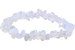 ‎ERLIWAY Erliway Opal-Opalit-Kristalle-Armband, unregelmäßige Perlen, Stretch-Armband, Heilkristalle, Splitter-Armband, natürliche Edelstein-Armbänder für Frauen, Schmuck, Reiki-Meditation
