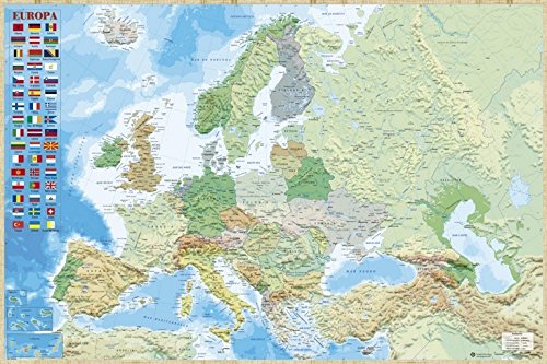 Grupo Erik Editores Poster Mapa Europa Es Fisico Politico