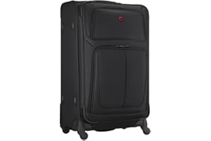 WENGER Sion Large Weichschalenkoffer mit 4 Rollen, Trolley, Groß, 114 (126) l, Erweiterbar, Damen Herren, Reisen Urlaub, Schwarz, 653588
