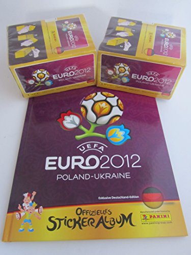 Euro 2012 Hardcover Deluxe Album + 2 Displays mit je 100 Tüten Panini incl. Poster