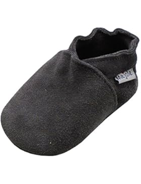 Mejale Lederpuschen Hausschuhe Kindergartenschuhe Kuh-Veloursleder Krabbelschuhe Lederschuhe Schläppchen Lauflernschuhe...
