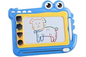 Spiritzohic Crocodile Magnetic Drawing Board, Erasable Doodle Board Montessori Toys Sketch Writing Pad Portable Drawings Pad Toddler Drawing Educational Toys Travel Toy for Kids Birthday Gift(Blue)
