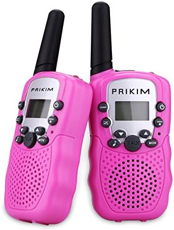 PRIKIM Walkie Talkies for Kids Handheld 2 Way Radio 3 KM Long Range and Clear Sound (1 Pair) Pink, TK31
