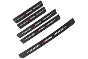 GTFRFD 5pcs Coche Protector Umbral Puerta, para Mitsubishi Eclipse Cross 2018-2023 Carbono CocheTira Protectora Alféizar Puerta Coche Decorativo Accesorios