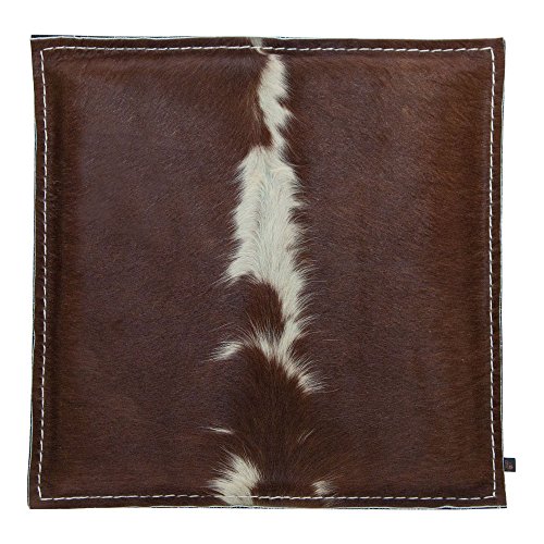 ebos Kuhfell Sitzkissen, 40x40cm ✓ Echtes Kuhfell ✓ 100% Wollfilz ✓ Dünn & bequem | Hochwertiges Stuhlkissen, Sitzpolster mit Füllung | Schönes Stuhl-Polster, Filz-Kissen | Robustes Outdoor-Kissen, wasserabweisende Stuhl-Auflage - 2