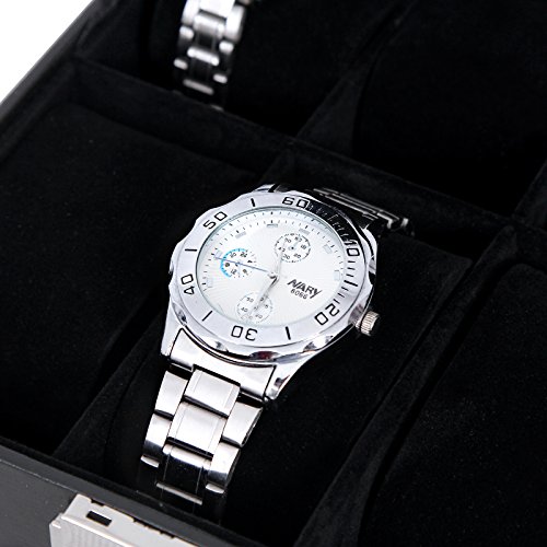 Songmics Uhrenkoffer für 6 Uhren Schwarz JWB06B - 3