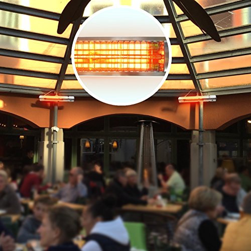 Gardigo Edelstahl Infrarotstrahler Heizstrahler, Infrarot Kurzwellen – wärmen gezielt Menschen und nicht die Umwelt, keine abtriftende Wärme, Wärmestrahler, Terrassenstrahler, 4-Stufen 650 – 2000 W - 7