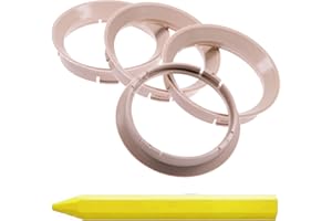 RKC 4X Zentrierringe Beige 64,0 mm x 57,1 mm + 1x Reifen Kreide Fett Stift
