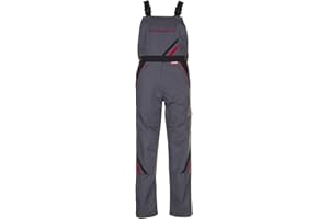 Planam Größe 68 Herren Highline Latzhose Schiefer schwarz rot Modell 2332068