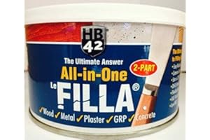 HB42 Car Body Filler All-in-One by HB 42 Fillers for Metal Wood Plaster Cement & Concrete 2 Part Formula Epoxy Resin Based Easy Mix Flexible Paste 500g Tub