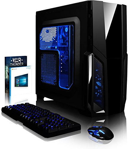 VIBOX Pyro GL750T-36 Gaming PC - 4,5GHz Intel i7 Quad Core CPU, GTX 1050 Ti GPU, Super, Desktop Gamer Computer mit Spielgutschein, Windows 10, Blau Innenbeleuchtung, lebenslange Garantie* (4,2GHz (4,5GHz Turbo) Superschneller Intel i7 7700K Kabylake Quad 4-Core Prozessor CPU, Nvidia GeForce GTX 1050 Ti 4GB Grafikkarte GPU, 32GB DDR4 2133MHz RAM, superschnelle 480GB SSD, 2TB (2000GB) SATA III 7200rpm Festplatte, 85+ Netzteil, CIT Storm Blau Gaming Geh§use, Intel B250 LGA1151 Mainboard)