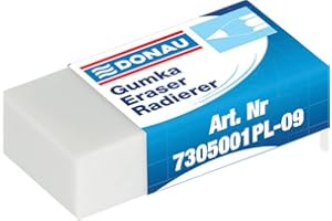 ‎OFFICER PRODUCTS DONAU 7305001PL-09/B Universal-Radiergummi/Radierer für Bleistift und Buntstift/ 1 Stück/für Bleistift und Buntstift/ 41 x 21 x 11 mm/aus Kautschuk/Farbe: Weiß