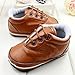 Etosell Unisex Toddler Leather Pram Crib Shoes Lace Up Soft Sole Anti-slip Sneaker 0-18M (12/6-12 Months, Coffee)