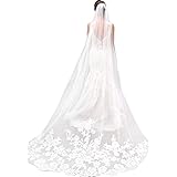 Lianshi Velo da sposa monostrato Velo da sposa in pizzo Ricamo Sposa Forniture 3m (Avorio)