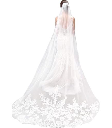 Voile de mariée Sparkle Cathedral Voiles de Mariage Long 3 mètres Voile de mariée étincelant Brillant avec Ruban d'accessoires de mariée Peigne (Couleur: Ivoire, Taille: 75cm