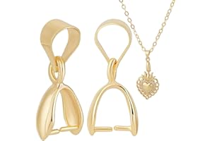 Beebeecraft 1 Caja 30 Piezas de Cierre de Fianzas de Pellizco Chapado En Oro de 18 Quilates A Presión En Fianzas Clip de Pinch de Hielo Conectores de Cierres de Fianza Colgante Encanto para Hacer