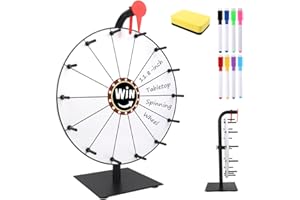 KQWVZ Glücksrad Zum Drehen, 30 cm Glücksrad Zum Selbstgestalten, Roulette-Spinner des Glücks Mit Markierstift Und Radiergummi, Glücksrad Spielzeug, Für Karneval, Verkaufsförderung, Tischspiele, Party