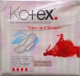 Kotex Ultra Thin Super Pads with Wings - 2 x 12's