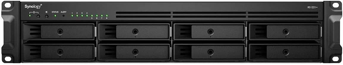 Synology RackStation RS1221+ - NAS server - 8 bays - rack-mountable - SATA 6Gb/s - RAID 0, 1, 5, 6, 10, JBOD - RAM 4 GB - Gigabit Ethernet - iSCSI - 2U