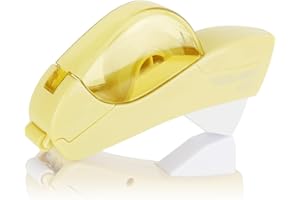 Eagle Distributeur automatique de ruban adhésif et pistolet à ruban adhésif avec 1 rouleau de 12 mm et 1 rouleau de ruban adhésif de 19 mm (jaune)