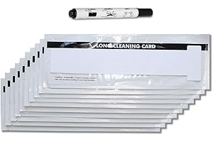 CLEANSKY Badgy CK-ACL004 Kit de nettoyage pour imprimante de cartes d'identité 200/100 pour imprimantes Zenius, Primacy et Elypso Lot de 10 cartes longues T et 1 stylo de nettoyage