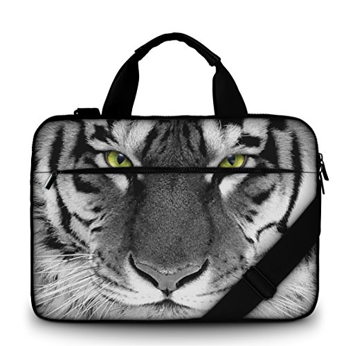 Silent Monsters Canvas Schutzhülle mit Zubehörfach 39,6 cm (15,6 Zoll) für Laptop tiger