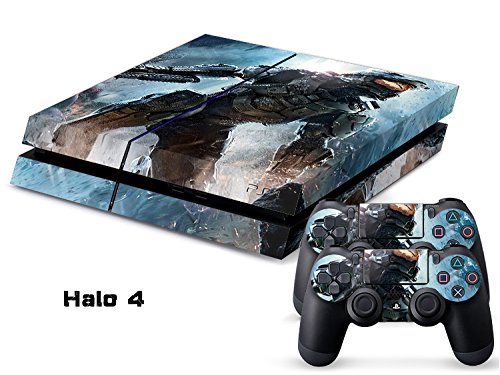 Preisvergleich Produktbild Playstation 4 + 2 Controller Aufkleber Schutzfolie Set - Halo 4