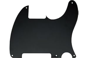 Musiclily 5 Hole Tele Pickguard Blank for Fender USA/Mexican Telecaster Esquire Guitar, 1Ply Black