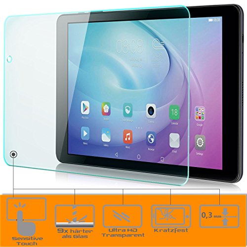 Saxonia® Displayschutzfolie [gehärtetes Glas] Huawei MediaPad T2 10.0 Pro Panzerglasfolie Hartglas Schutzfolie Panzerglas Folie (9H) | HD Klar Transparent - 2