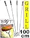 Produktbild 1 x 100 cm Grillspieß lang, Wurstspiesschen für Picknickset, Picknick-Grill, Grillspiesse für Lagerfeuer, Campinggrills Grill Grillspieß Wurstspiesse Kugelgrill Feuerschale (Achtung kein Teleskop, sondern feste (stabile) Form aus gedrehtem Stahl) Picknickgrill, Picknick-Grills, Gartenöfen, Grillkamin, Gartenkamine und Raclette auch für Picknick-Sets statt Grillzange, Grillbesteck und Grillwender