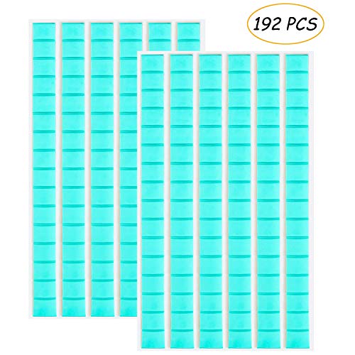 Preisvergleich Produktbild 192 Stück Klebepads Doppelseitig, Kalolary Grün Doppelseitig wiederverwendbarer Klebstoffspachtel Abnehmbarer klebriger für hängende Bilder, Poster, Handgriffe, Nail Art, Fotografie
